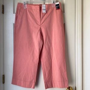 NY&Co Peach/Salmon Color Capris Cuffed Wide Legs Side Pockets
